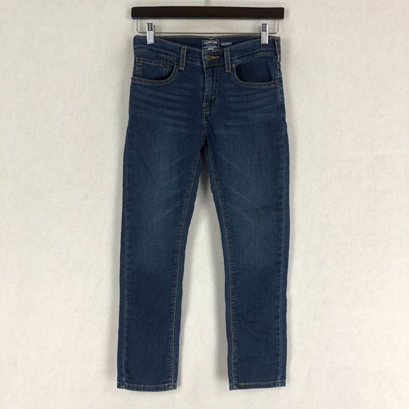 Levi's Signature Boy's Size 14 Regular Medium Wash Blue Stretch Denim Skinny Jea - Picture 1 of 11